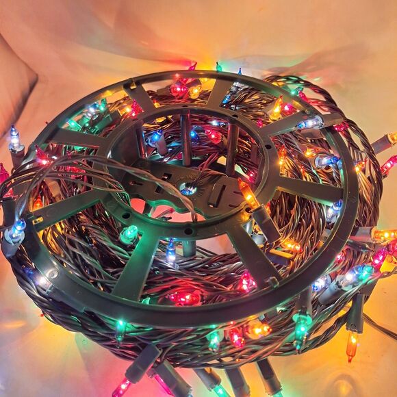 Christmas Lights Rolls Bundle 5 Strings Multicolor White Blue Red Carrying Case - Picture 6 of 13